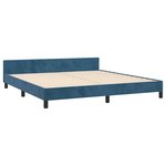 vidaXL Cadre de lit avec tête de lit Bleu foncé 160x200 cm Velours