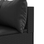 vidaXL Salon de jardin 7 Pièces avec coussins Noir Résine tressée