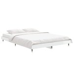 vidaXL Cadre de lit blanc brillant 140x190 cm bois d'ingénierie