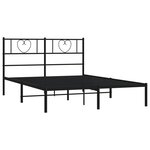 vidaXL Cadre de lit métal avec tête de lit noir 120x190 cm