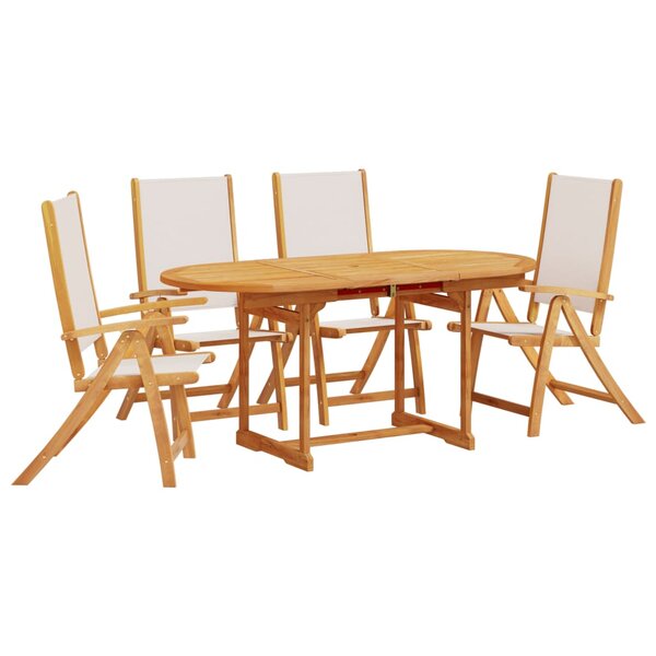 vidaXL Ensemble à manger de jardin 5Pièces bois d'acacia solide textilène