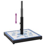 vidaXL Base de parasol bleu et blanc carré 12 kg