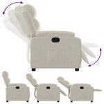 vidaXL Fauteuil inclinable Crème Velours