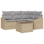 vidaXL Ensemble de canapé jardin 5 pièces coussins noirs en rattan synthétique