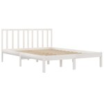 vidaXL Cadre de lit Blanc Bois de pin massif 140x190 cm
