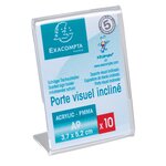 Lot De 10 Porte-étiquettes A9 Vertical - Cristal - X 20 - Exacompta