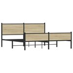 vidaXL Cadre de lit en métal sans matelas chêne sonoma 180x200 cm