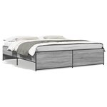 vidaXL Cadre de lit sonoma gris 180x200 cm bois d'ingénierie et métal