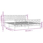 vidaXL Cadre de lit métal avec tête de lit/pied de lit blanc 200x200cm