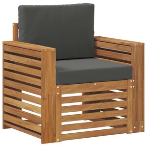 vidaXL Canapé d’extérieur Bois d'acacia massif et polyester Naturel
