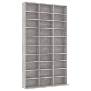 vidaXL Armoire à CD Gris béton 102x16x177 5 cm Bois d'ingénierie