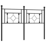 vidaXL Tête de lit métal noir 140 cm