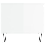 vidaXL Table basse Blanc brillant 100x50x45 cm Bois d'ingénierie
