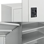 Armoire de bureau casier de bureau meuble de rangement pour salon bureau chambre atelier acier laqué 90 x 40 x 90 cm gris clair 03_0006321