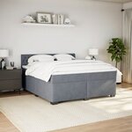 vidaXL Sommier à lattes de lit et matelas Gris foncé 200x200cm Velours
