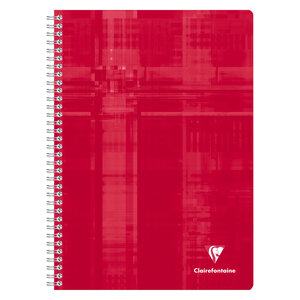 Cahier 21x29,7 (A4) 180 pages petits carreaux à spirale papier 90g Clairefontaine