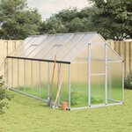 vidaXL Serre avec cadre de base argenté 445x169x195 cm aluminium