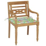 vidaXL Chaises Batavia avec coussins 4 Pièces Bois de teck solide