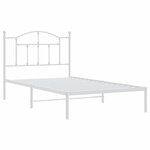 vidaXL Cadre de lit métal avec tête de lit blanc 100x190 cm