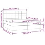 vidaXL Sommier à lattes de lit et matelas et LED Noir 200x200 cm Tissu