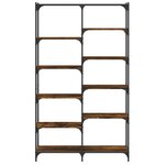 vidaXL Bibliothèque chêne fumé 100x32x170 cm bois d'ingénierie et fer