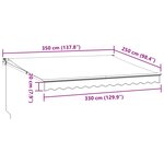 vidaXL Auvent manuel rétractable marron 350x250 cm