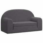 vidaXL Canapé-lit pour enfants 2 places anthracite peluche douce