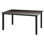 vidaXL Ensemble à manger de jardin coussins 7Pièces Résine tressée Noir