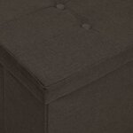 vidaXL Banc de rangement pliable Marron foncé Faux lin