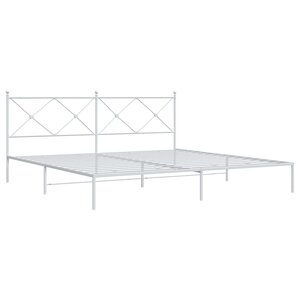 vidaXL Cadre de lit métal avec tête de lit blanc 200x200 cm