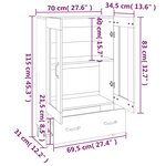vidaXL Buffet haut Chêne fumé 70x31x115 cm Bois d'ingénierie