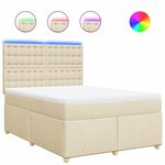vidaXL Sommier à lattes de lit avec matelas Crème 140x190 cm Tissu