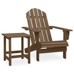 vidaXL Chaise de jardin Adirondack avec table Bois de sapin Marron