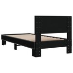 vidaXL Cadre de lit noir 90x200 cm bois d'ingénierie et métal