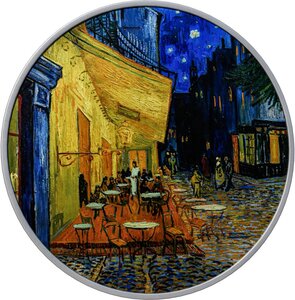 Monnaie CAFE TERRACE AT NIGHT Van Gogh 2 Oz Argent 2000 Francs Cameroon 2025 (PRÉCOMMANDE)