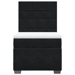 vidaXL Sommier à lattes de lit avec matelas Noir 90x190 cm Velours