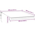 vidaXL Auvent rétractable automatique avec LED marron 400x300 cm
