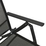 vidaXL Salon de jardin 3 Pièces textilène et aluminium noir