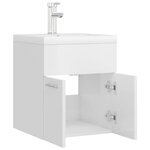 vidaXL Armoire d'évier lavabo intégré blanc brillant bois d'ingénierie