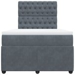 vidaXL Sommier à lattes de lit et matelas Gris foncé 120x200cm Velours