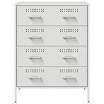 vidaXL Buffet blanc 68x39x89 cm acier