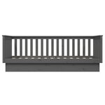 vidaXL Lit de jour Gris 100x200 cm Bois de pin massif