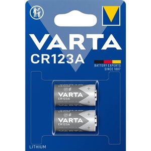 Blister de 2 piles photo 'Professional Lithium' CR123A 3 0 volt VARTA