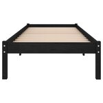 vidaXL Cadre de lit Noir Bois de pin massif 100x200 cm