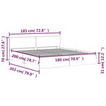 vidaXL Cadre de lit avec tête de lit et LED blanc 180x200 cm