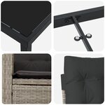 vidaXL Ensemble de salle à manger de jardin 5 pièces avec coussins Gris clair Poly Rattan