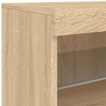 vidaXL Buffet avec lumières LED chêne sonoma 60x37x67 cm