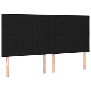 vidaXL Têtes de lit 4 Pièces Noir 90x5x78/88 cm Tissu