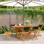vidaXL Chaises de jardin pliantes lot de 6 noir bois d'acacia massif