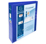 Classeur personnalisable Kreacover A4 Maxi 4 Ax Diam 40mm Dos 60 mm Bleu EXACOMPTA